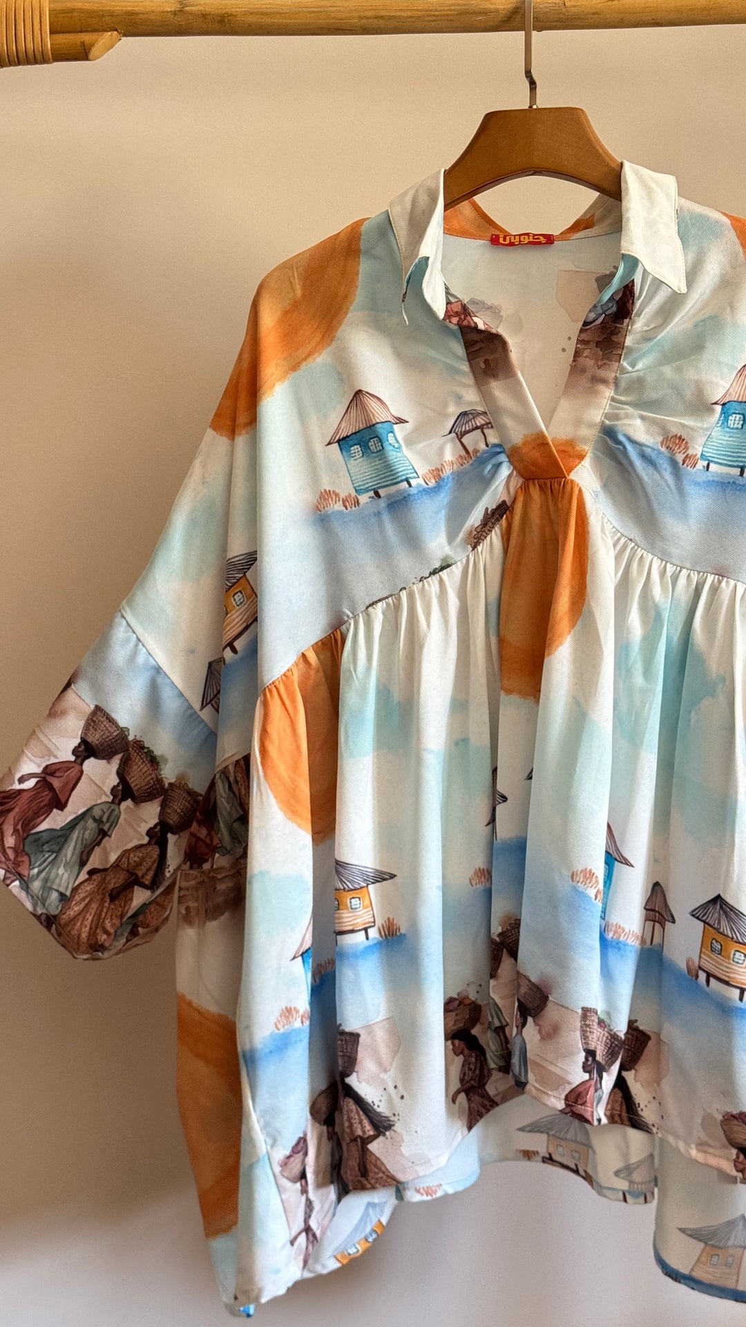 The afro painting poncho blouse ( pre order )