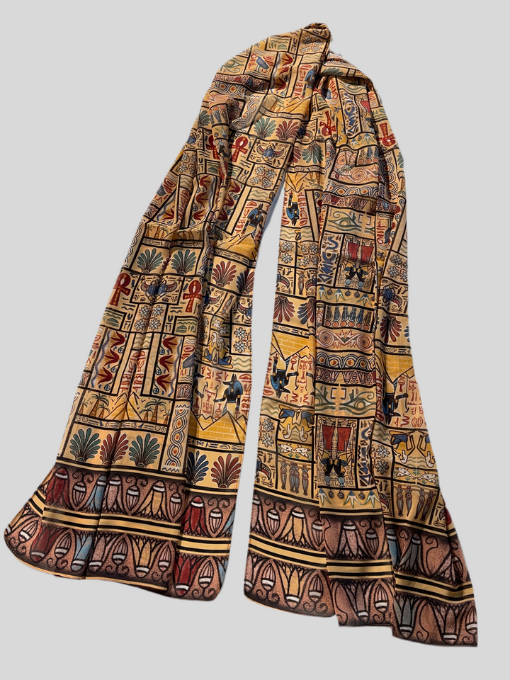 Yellow Egyptian theme Scarf " DEFECT "