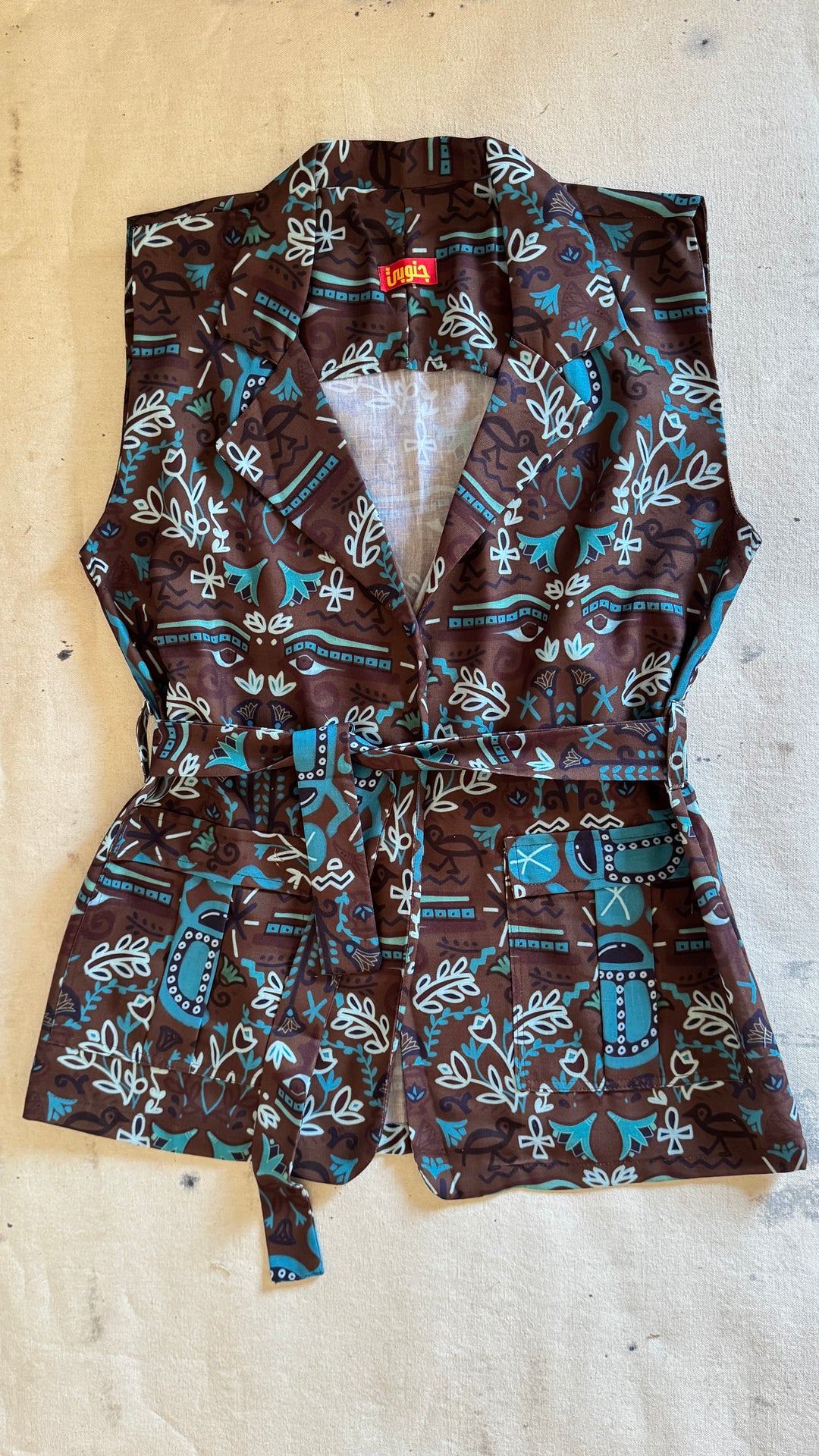 Scarab garden linen belted vest