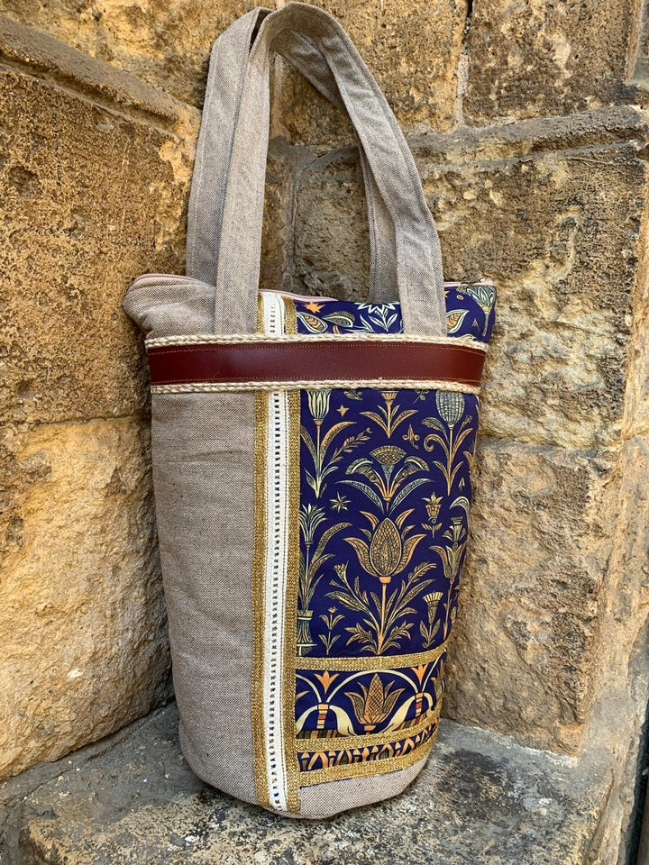 Blue lutas pattern shoulder bag