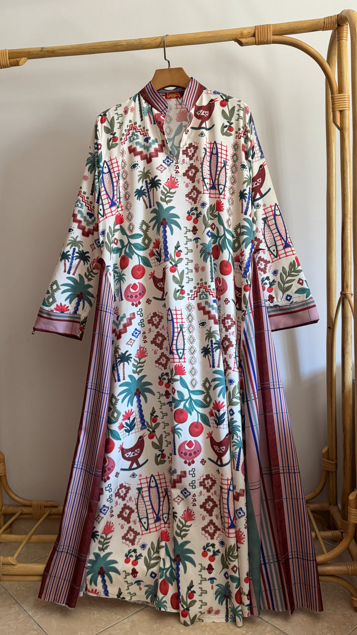 pomegranate palm Double cloche dress