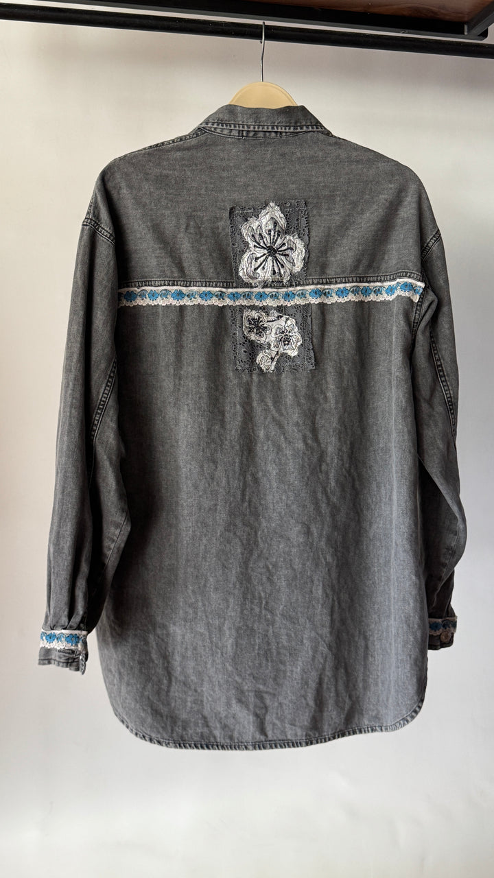 Grey Recycle denim jacket