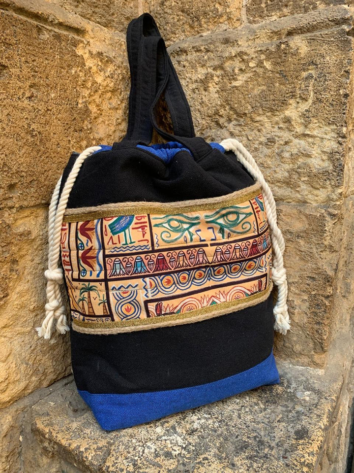 Egyptian theme x black shoulder bag