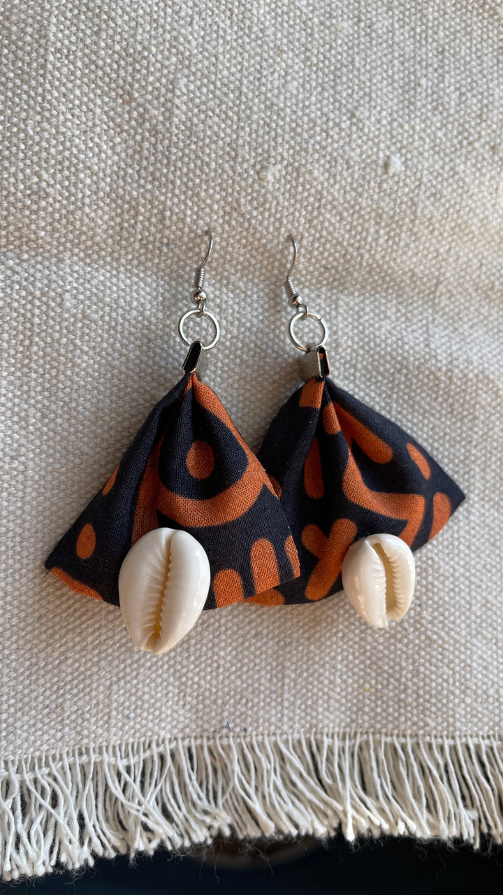 Afro black Fabric earrings
