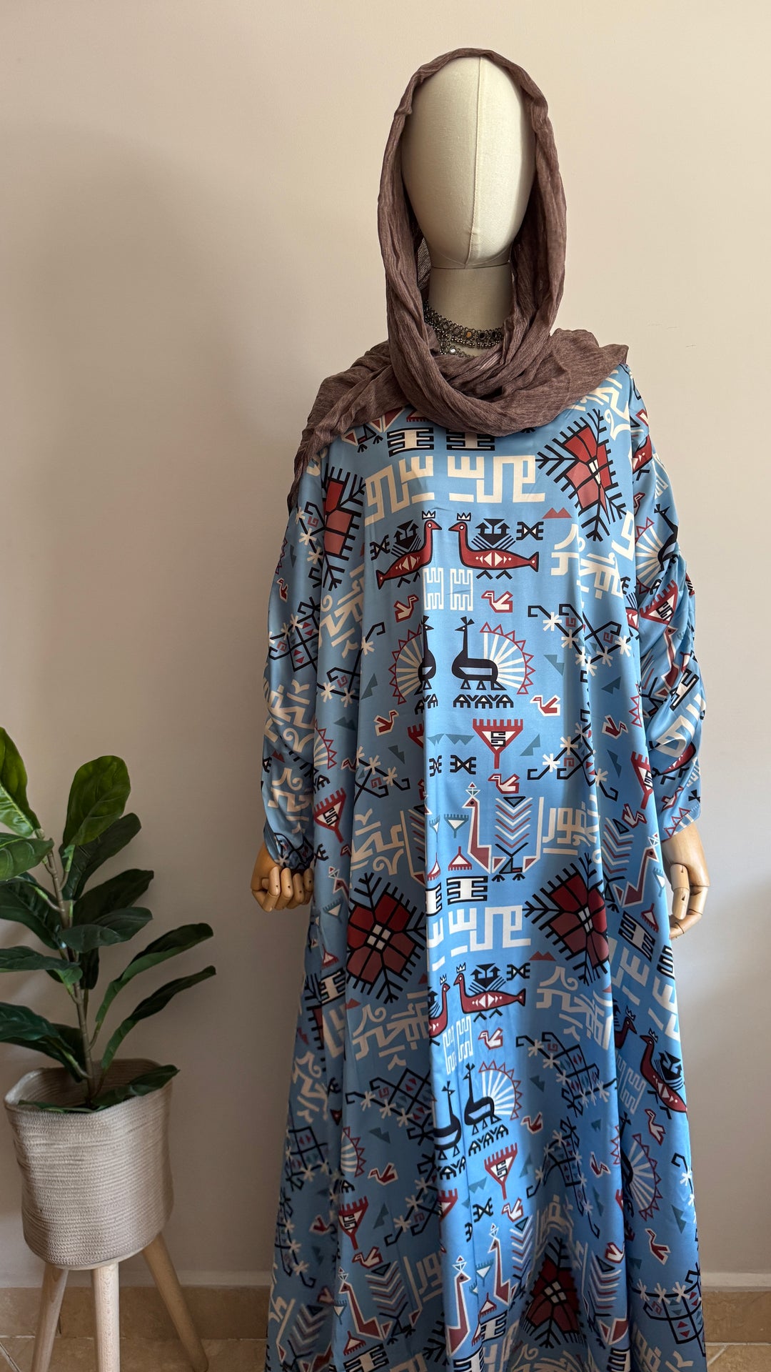 Blue Klim pattern Silk dress
