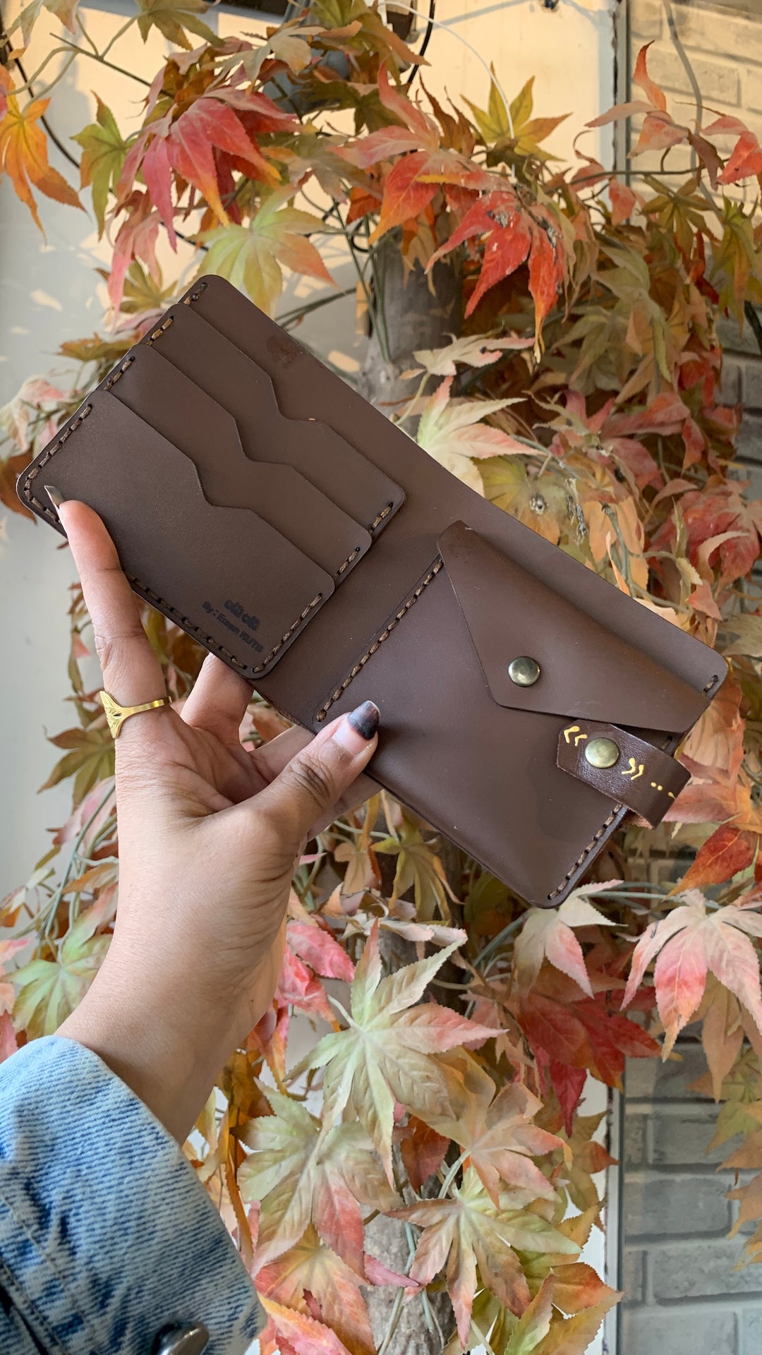 lady scarf square Leather wallet