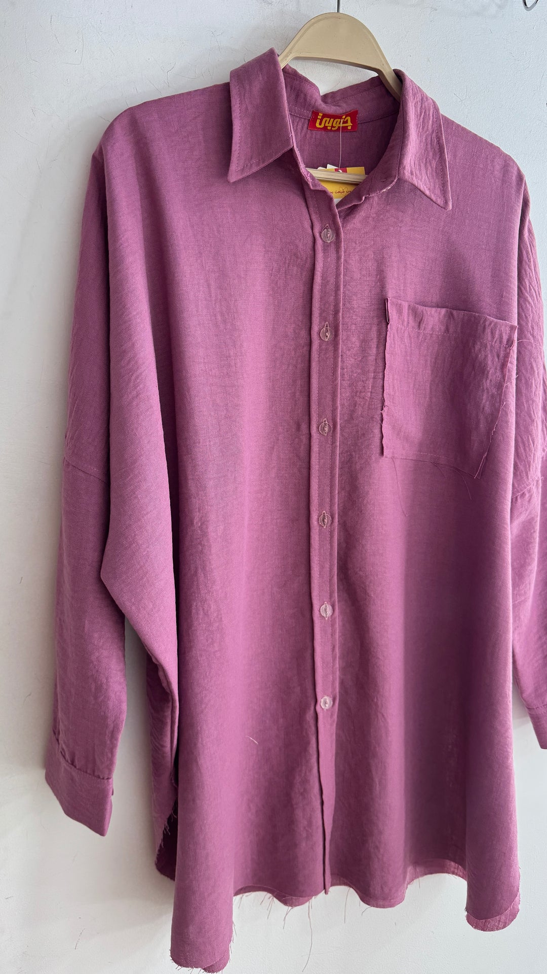 Dusty mauve linen unfinished shirt