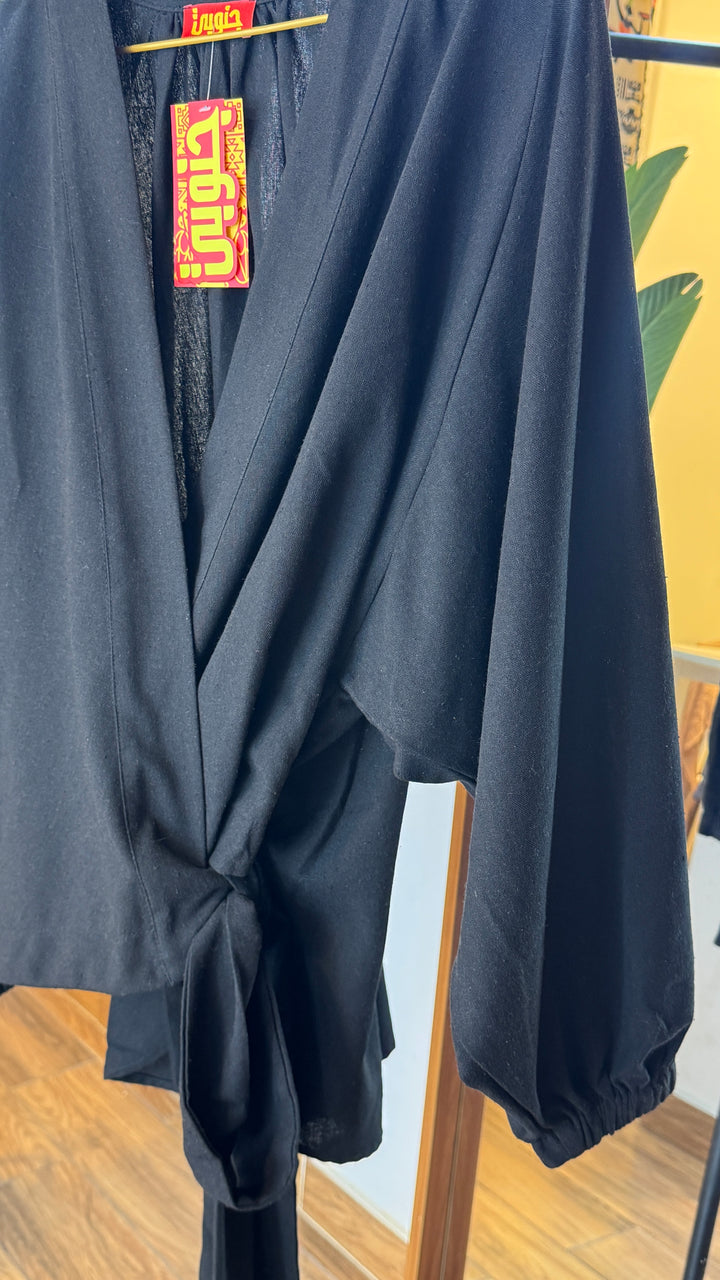 Wrap linen blouse