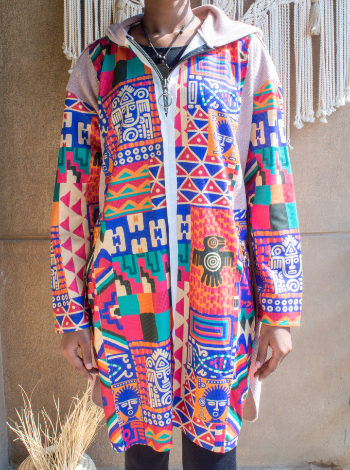 Mexican pattern long hoodie