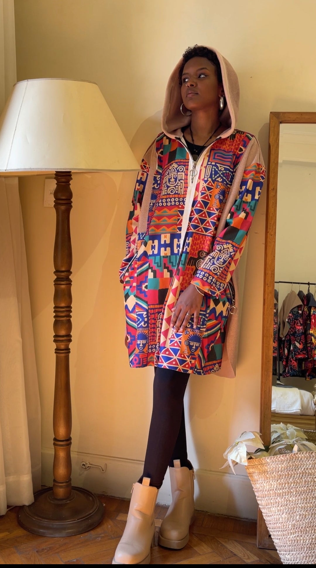 Mexican pattern long hoodie