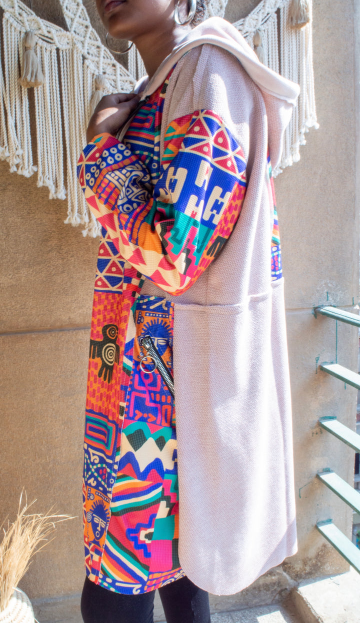 Mexican pattern long hoodie