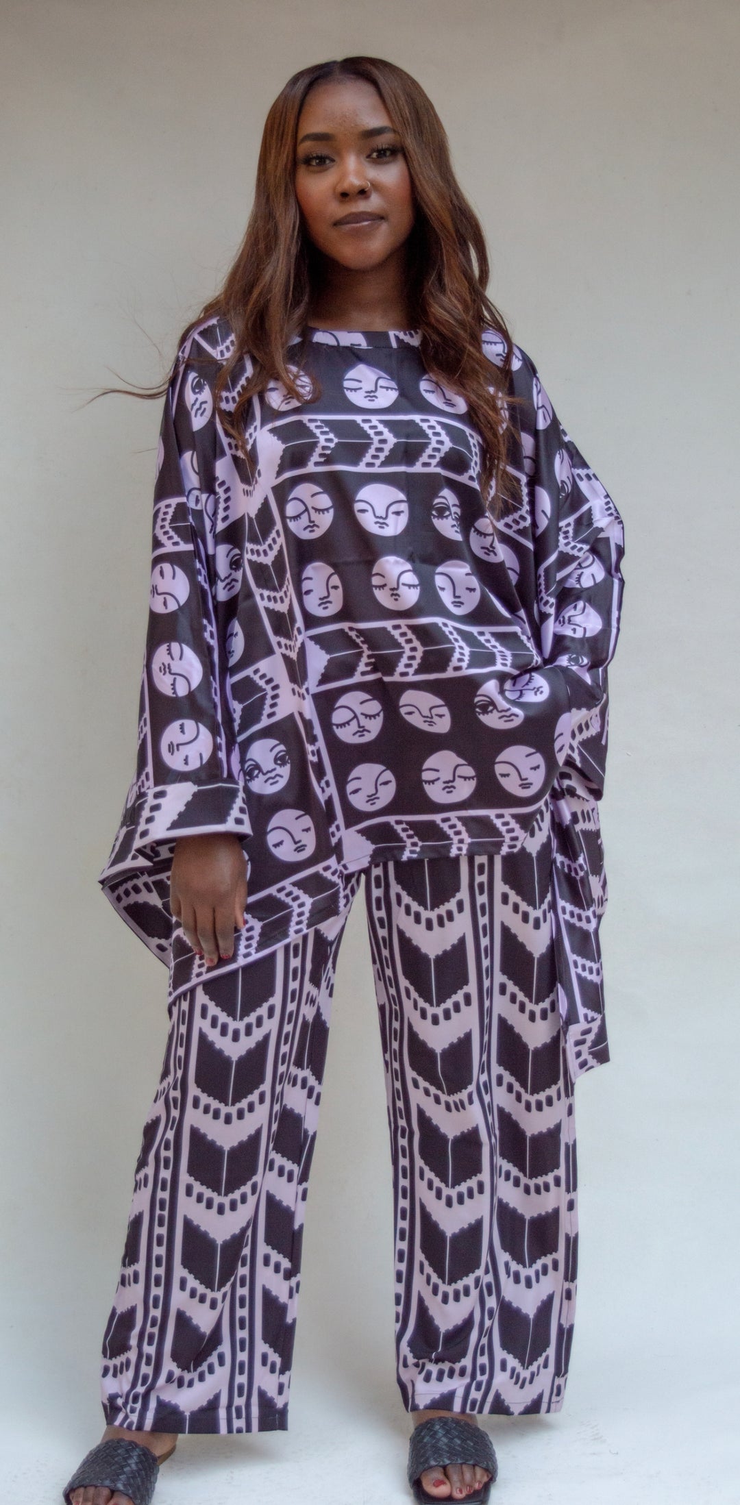 Black faces poncho