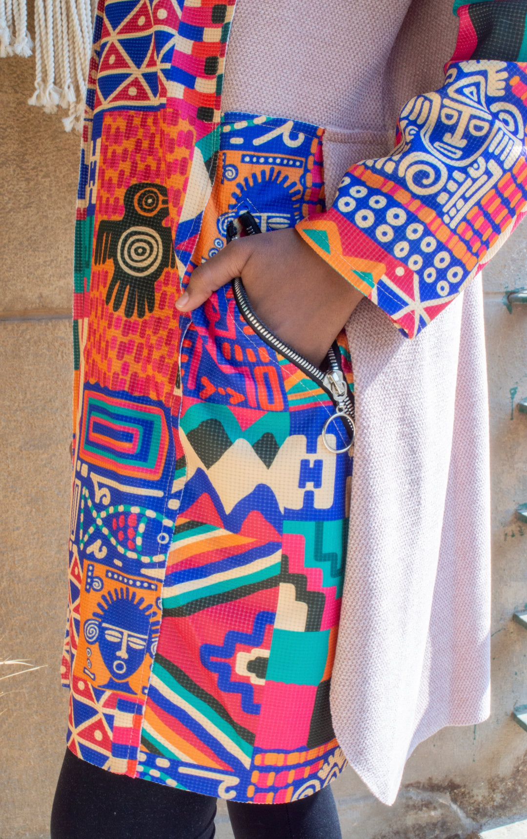 Mexican pattern long hoodie