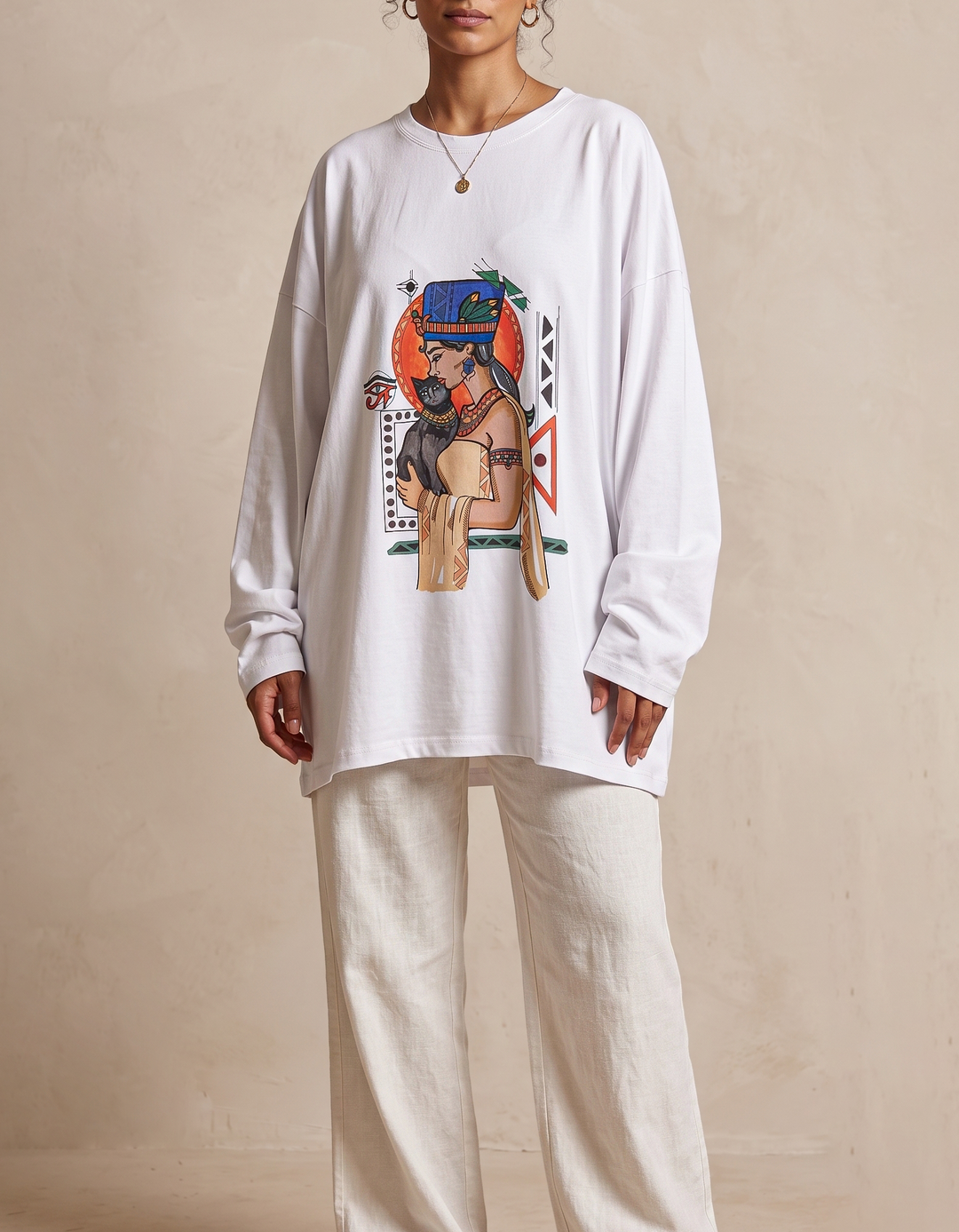 The keeper Bastet White long sleeve shirt