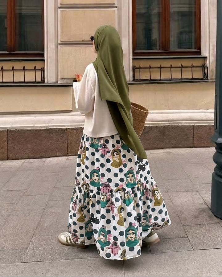 bahiya ayes padded chiffon skirt