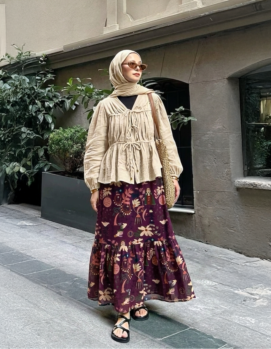 spirit burgundy chiffon padded skirt