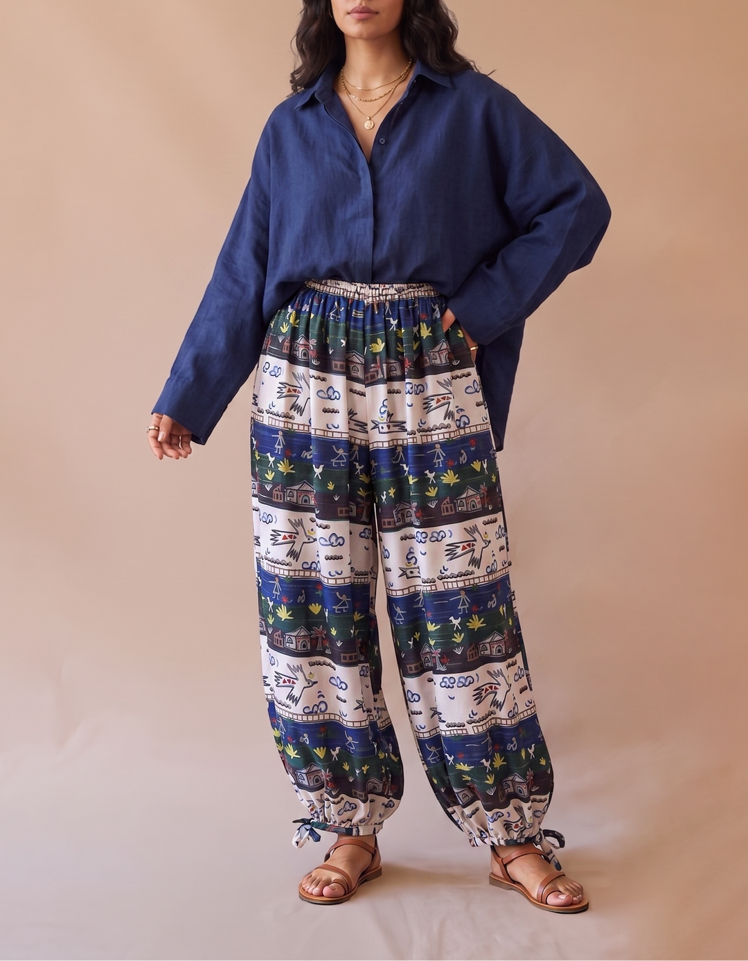 River folk Tie-hem Balloon pants
