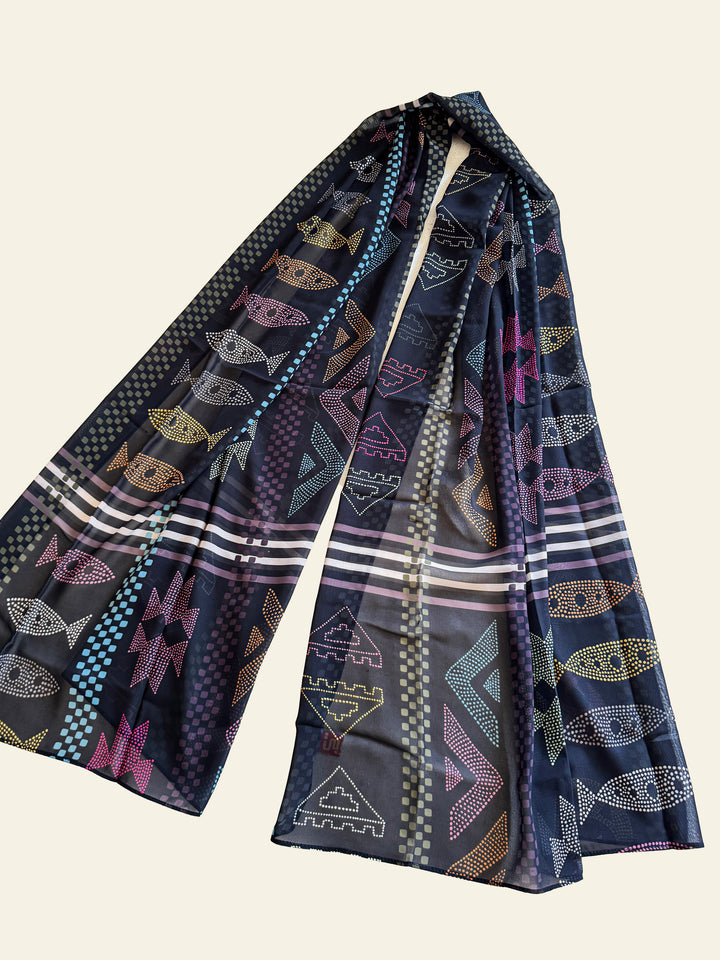 Triple mosaic Scarf
