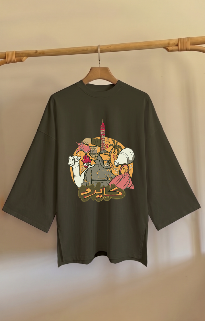 "كايرو" loose fit slit shirt