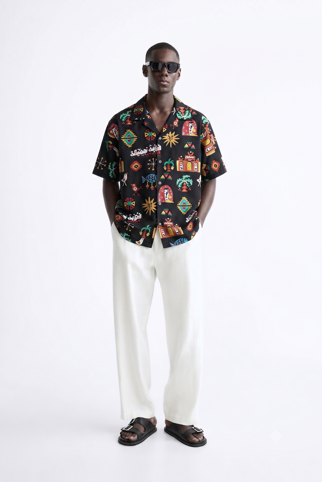 Nuba doodles linen Shirt