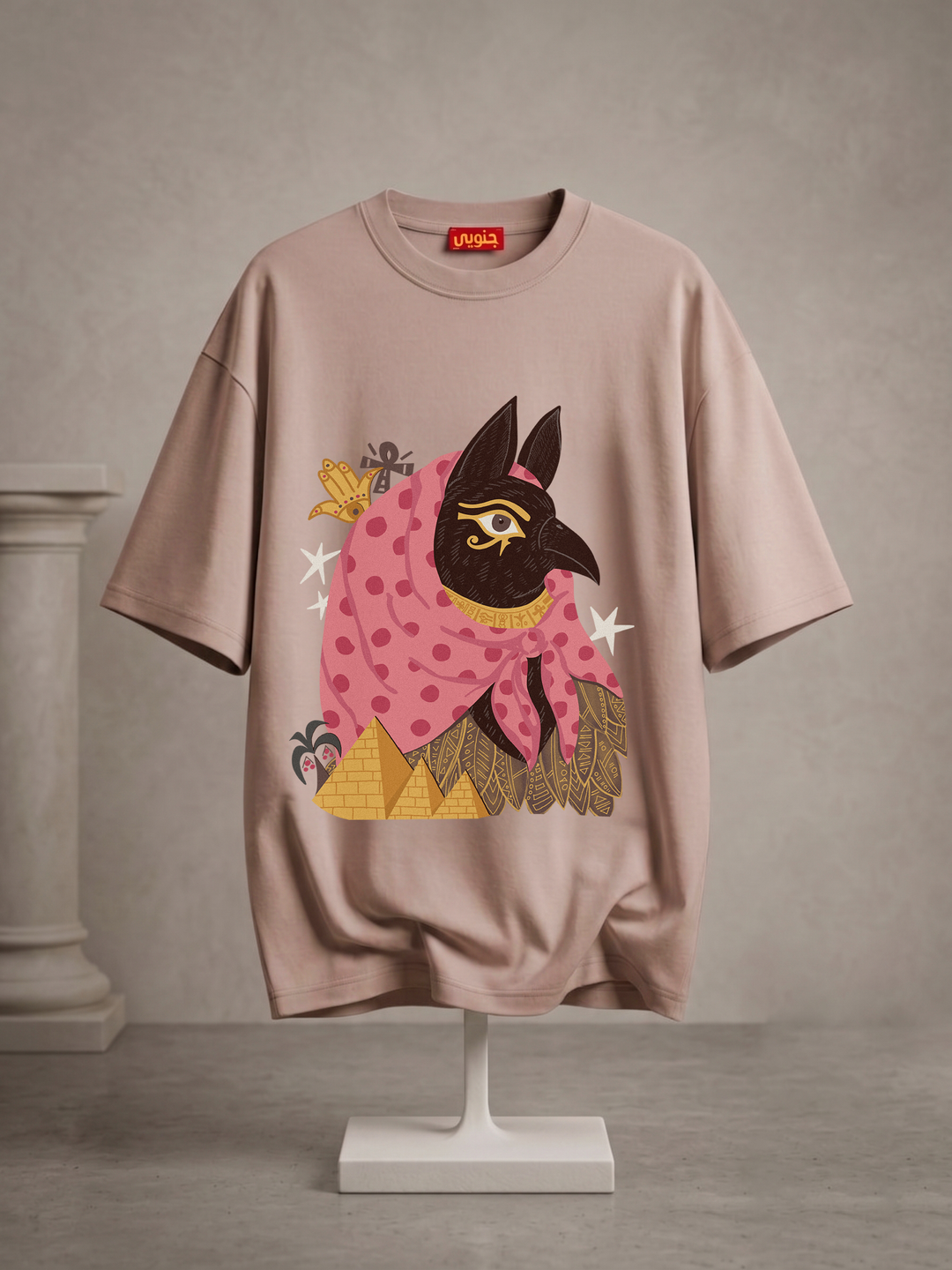 Cafe "Anubisa" oversized half sleeve shirt