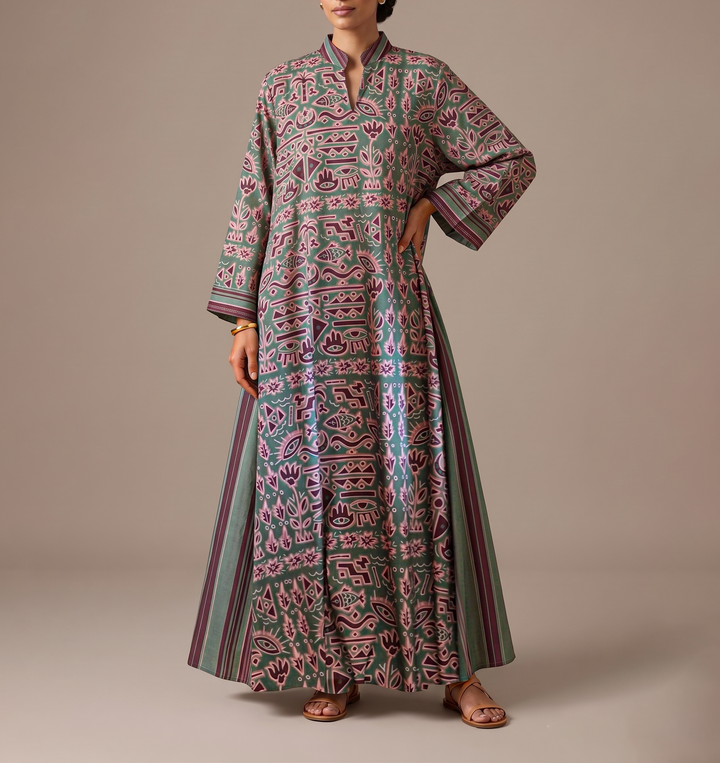 Palm symbols Double cloche dress