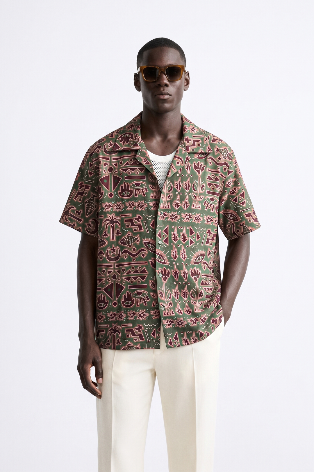 palm symbols linen Shirt
