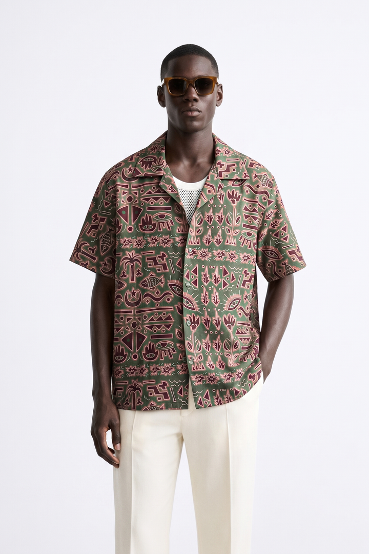 palm symbols linen Shirt