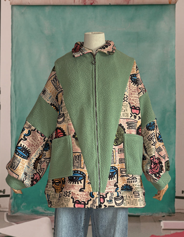 beige faces Teddy Jacket