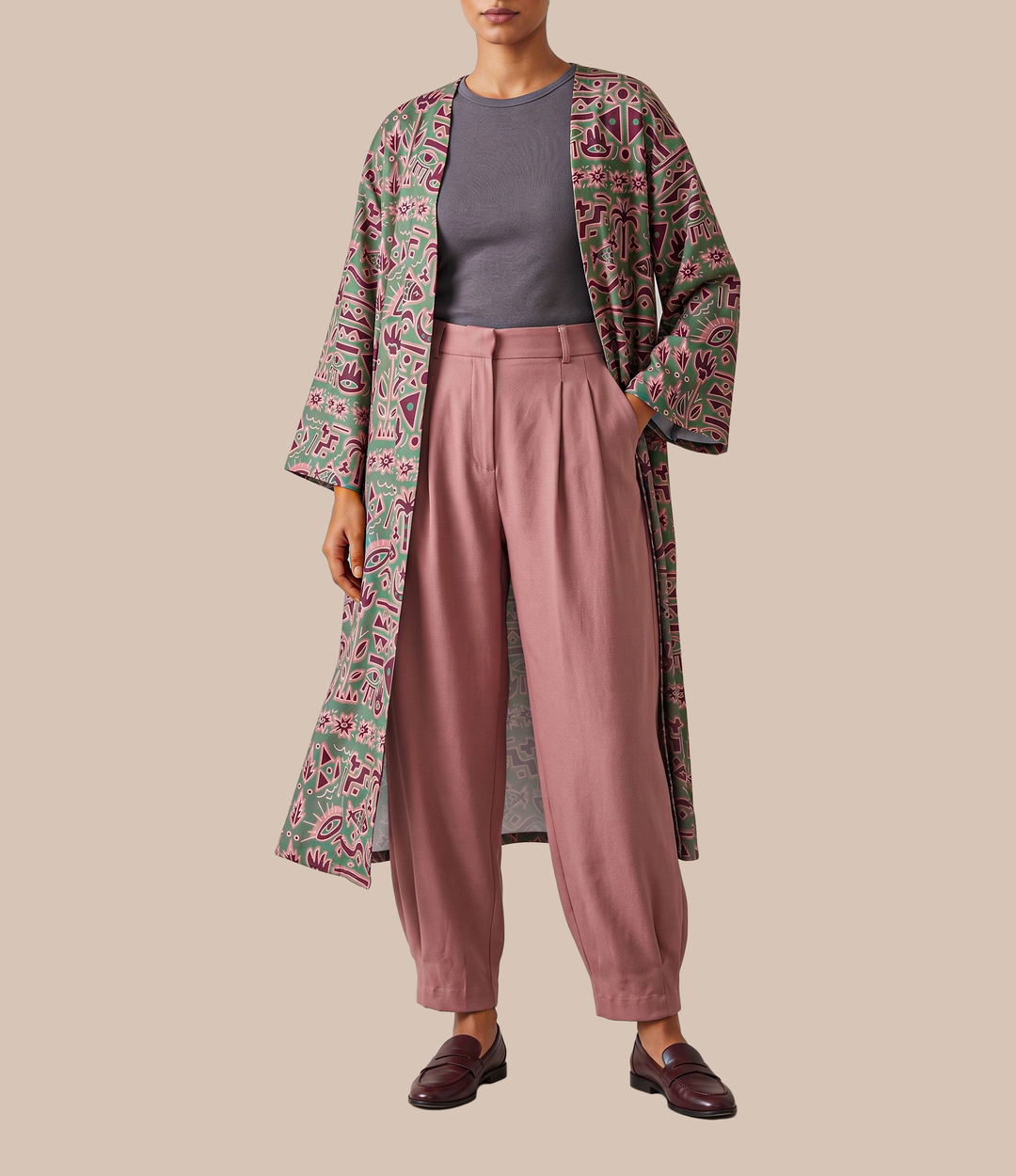 Palm symbols cardigan