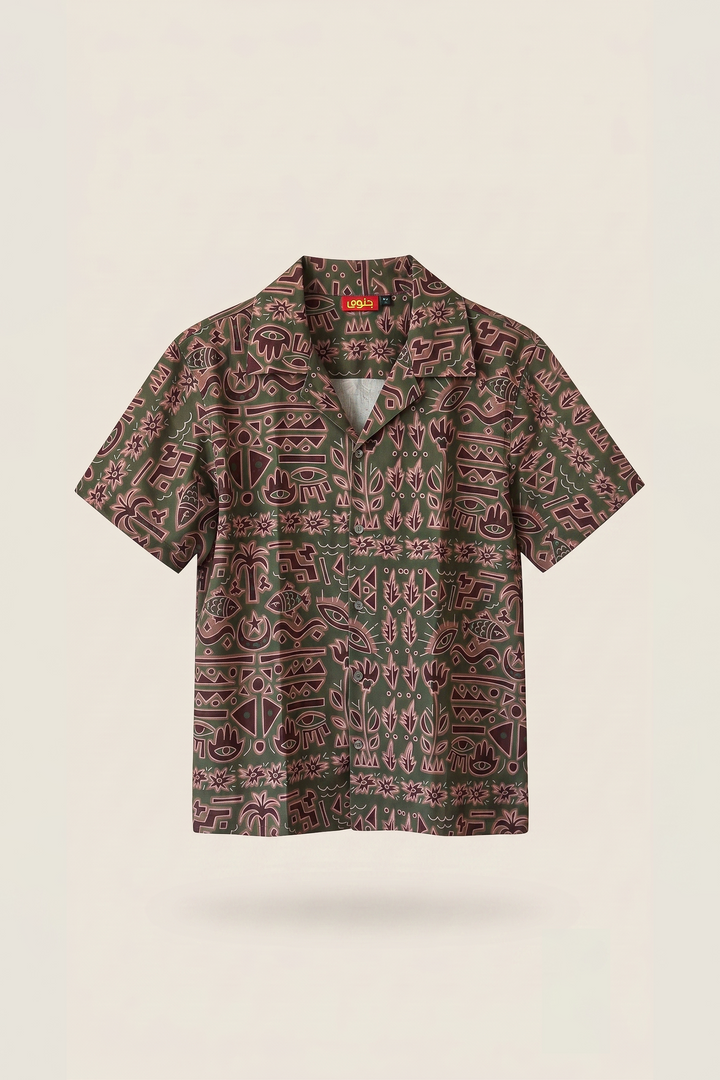 palm symbols linen Shirt