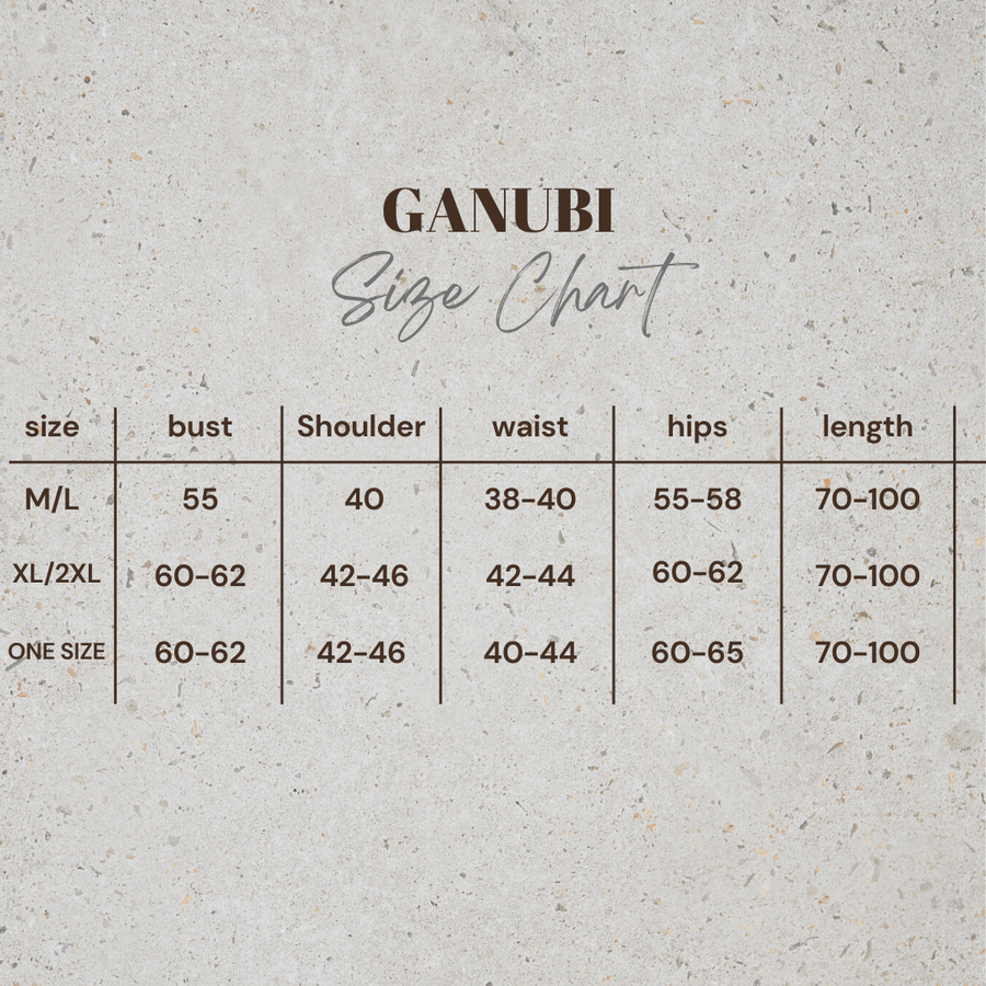 Our Size Chart Ganubi