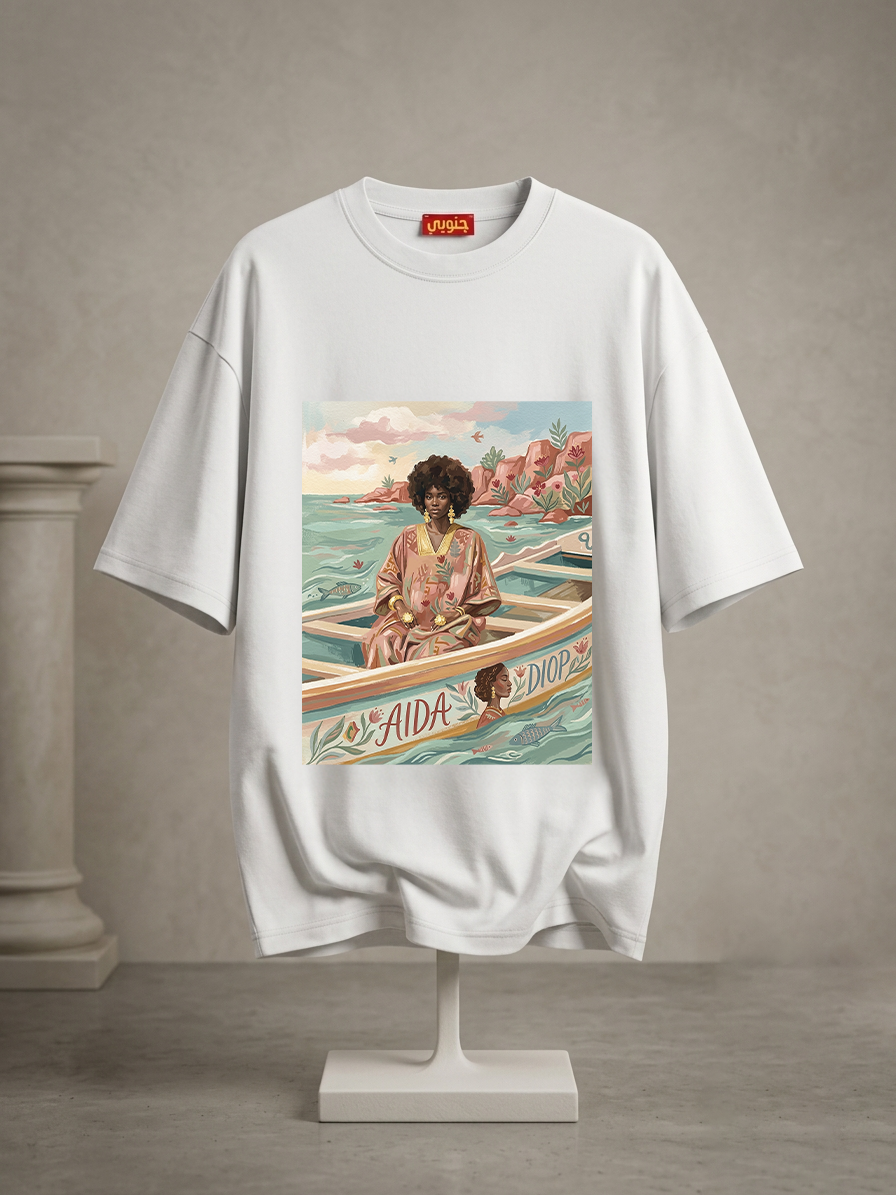 White "Aida" oversized half sleeve shirt