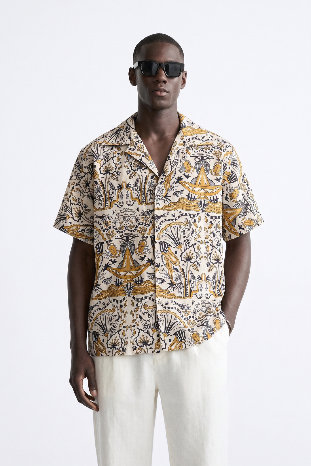 Golden pharaoh's linen Shirt
