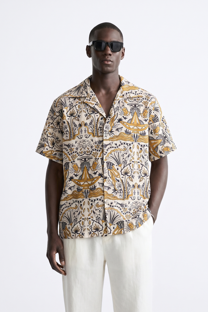 Golden pharaoh's linen Shirt